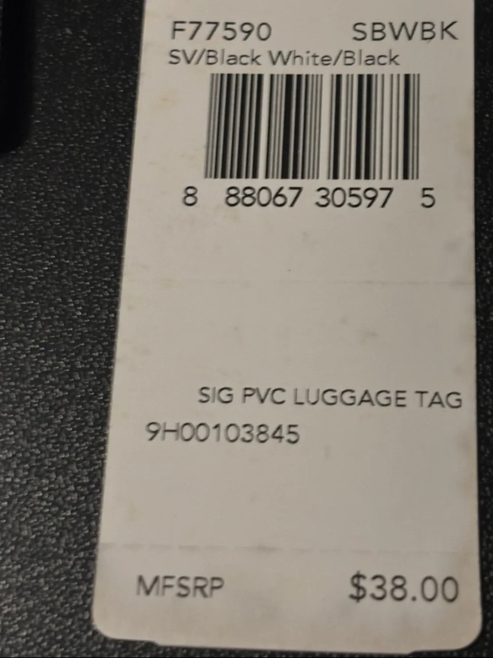 Coach Black and‎ White Signature PVC Luggage Tag with Strap